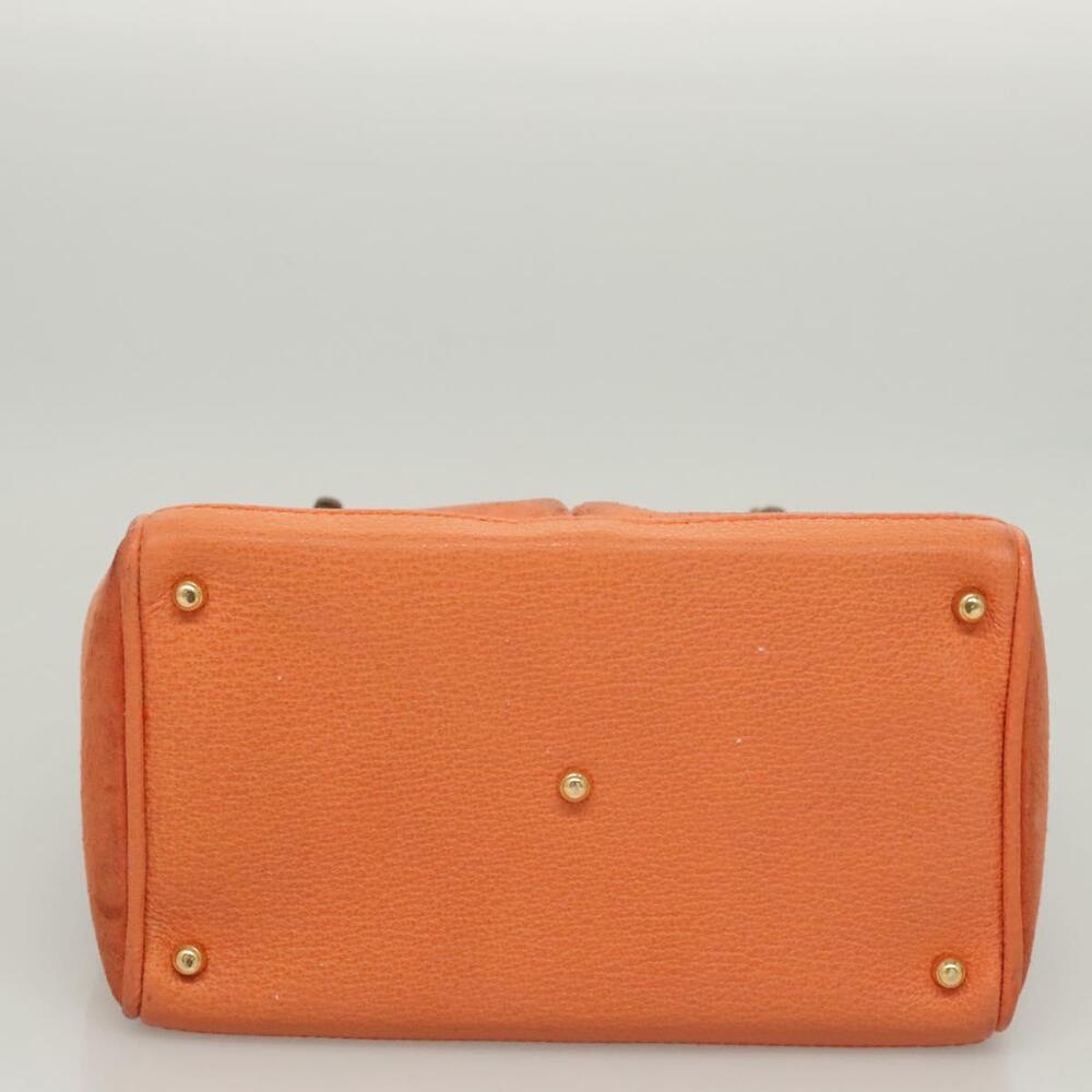 GUCCI Bamboo Hand Bag Suede Orange Gold 000 123 000 123 - Picture 10 of 16